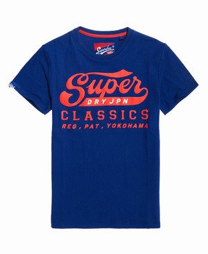 Superdry Classic Férfi Pólók Kék | UYEQK8376